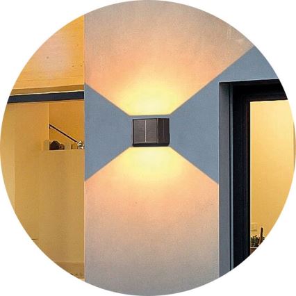 LED Solarna zidna svjetiljka CUBUS 2xLED/1,5W/3,7V 1500 mAh IP54