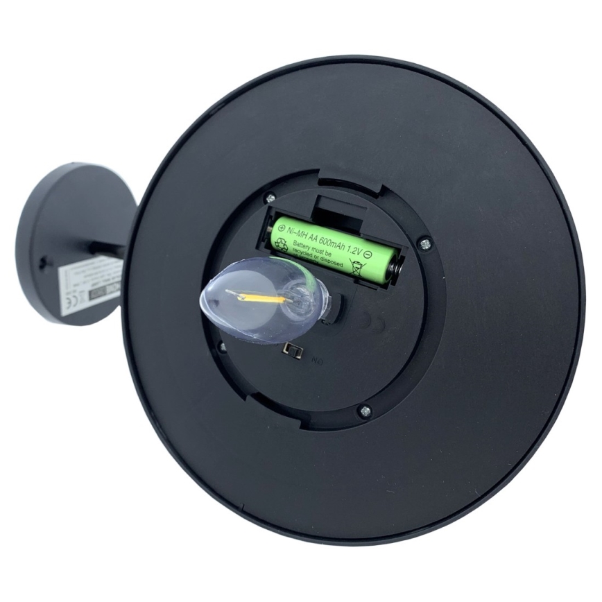 LED Solarna zidna svjetiljka LED/0,5W/1,2V 600 mAh IP44 crna