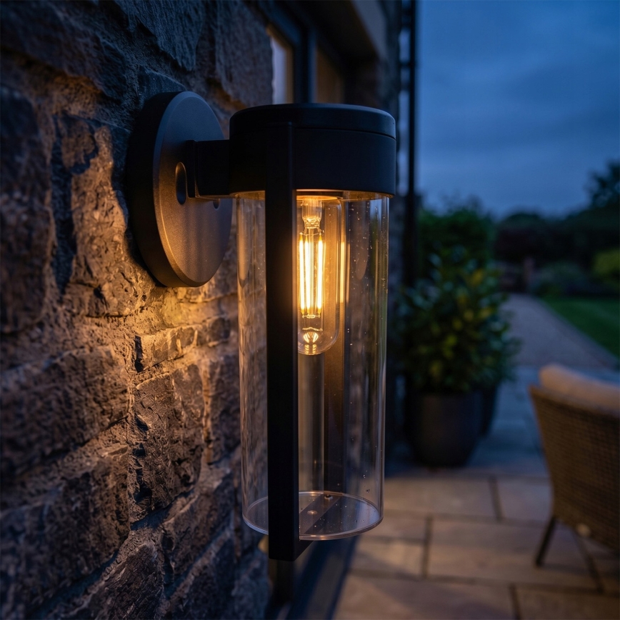 LED solarna zidna svjetiljka LED/1W/3,7V 500 mAh IP65 crna