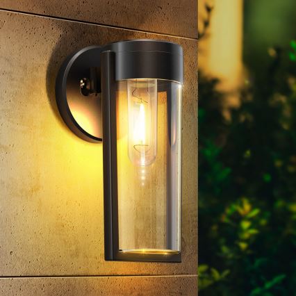 LED solarna zidna svjetiljka LED/1W/3,7V 500 mAh IP65 crna