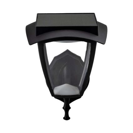 LED solarna zidna svjetiljka LED/2W/3,7V 3000/6000K IP65 2200 mAh crna