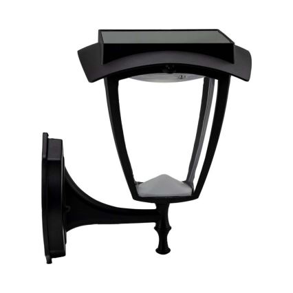 LED solarna zidna svjetiljka LED/2W/3,7V 3000/6000K IP65 2200 mAh crna