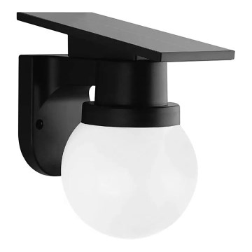 LED solarna zidna svjetiljka LED/3,7V 3000/4000/6400K IP54 1800 mAh crna + daljinski upravljač
