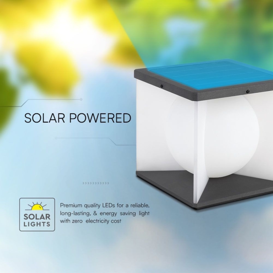 LED Prigušiva solarna zidna svjetiljka LED/3W/3,7V IP65 3000K + daljinski upravljač