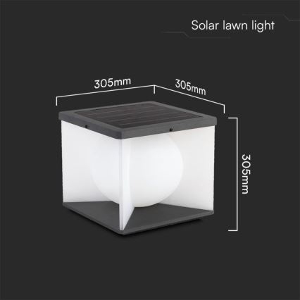 LED Prigušiva solarna zidna svjetiljka LED/8W/3,7V IP65 3000K + daljinski upravljač
