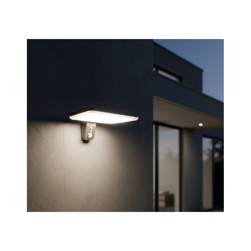 LED solarna zidna svjetiljka s senzorom PHOENIX LED/15W/3,2V 3000/4000K IP65 6000 mAh