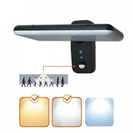 LED solarna zidna svjetiljka s senzorom PHOENIX LED/15W/3,2V 3000/4000K IP65 6000 mAh