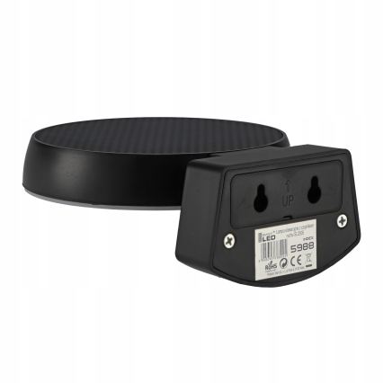 LED prigušivo solarno zidno svjetlo s senzorom LED/3W/3,7V 1800 mAh IP54 crno