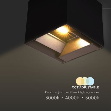 LED Solarna zidna svjetiljka sa senzorom LED/9W/3,7V 3000/4000/5000K 2600 mAh IP65 crna