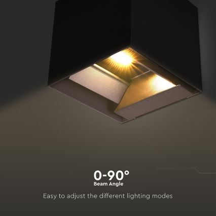 LED Solarna zidna svjetiljka sa senzorom LED/9W/3,7V 3000/4000/5000K 2600 mAh IP65 crna