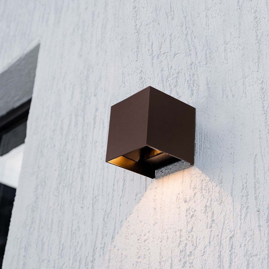 LED Solarna zidna svjetiljka sa senzorom LED/9W/3,7V 3000/4000/5000K 2600 mAh IP65 smeđa