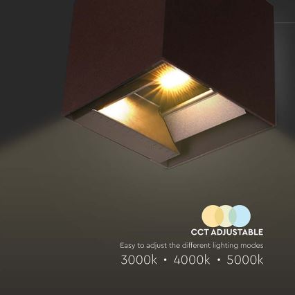 LED Solarna zidna svjetiljka sa senzorom LED/9W/3,7V 3000/4000/5000K 2600 mAh IP65 smeđa