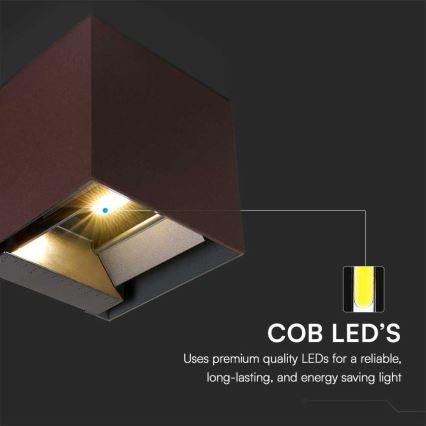 LED Solarna zidna svjetiljka sa senzorom LED/9W/3,7V 3000/4000/5000K 2600 mAh IP65 smeđa