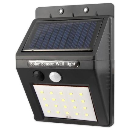LED Solarna zidna svjetiljka sa senzorom i eksternim panelom LED/0,55W/3,7V 1200 mAh IP65