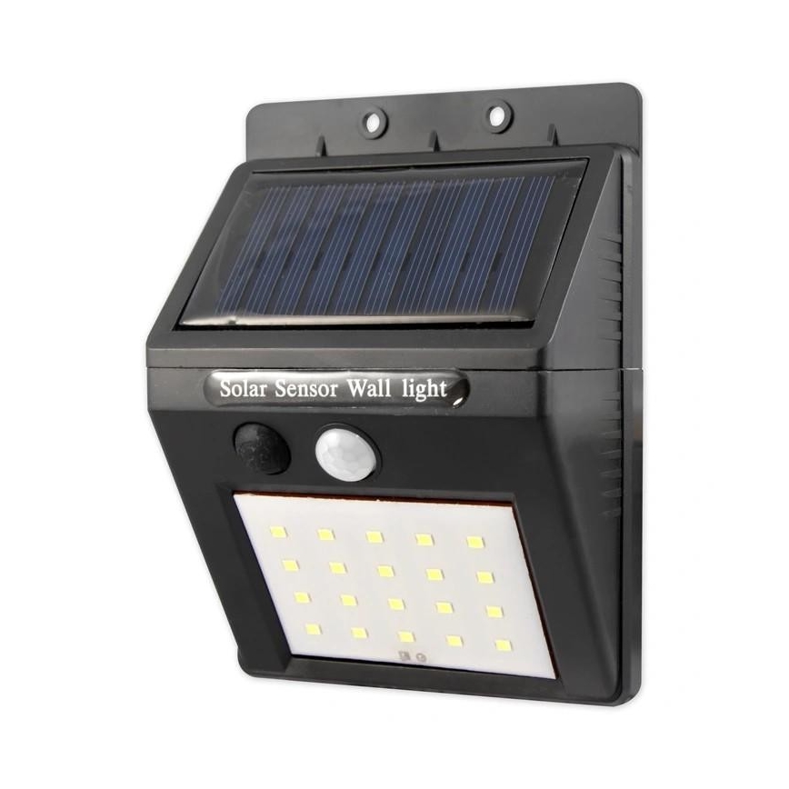 LED Solarna zidna svjetiljka sa senzorom i eksternim panelom LED/0,55W/3,7V 1200 mAh IP65