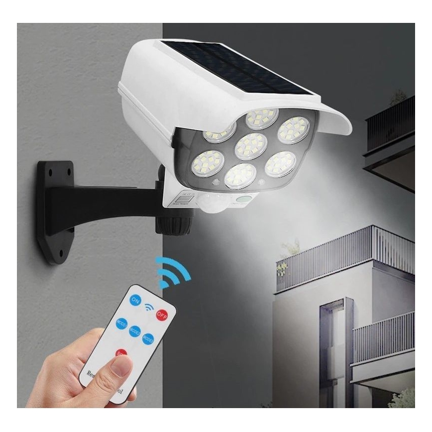 LED Solarna lažna sigurnosna kamera sa senzorom KAMERA LED/1W/3,7V 1200 mAh IP44 + daljinski upravljač