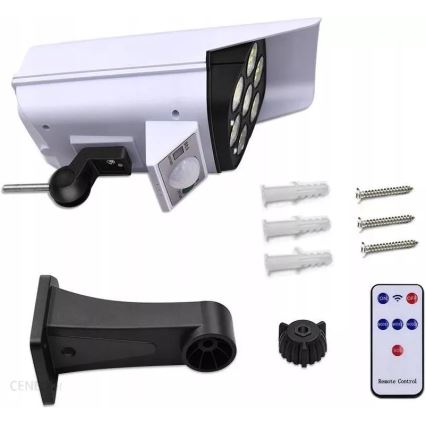 LED Solarna lažna sigurnosna kamera sa senzorom KAMERA LED/1W/3,7V 1200 mAh IP44 + daljinski upravljač