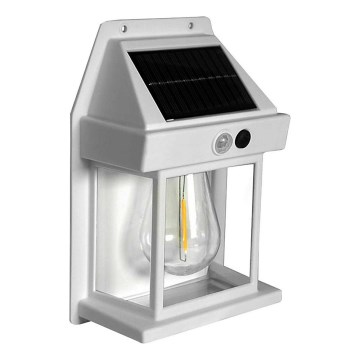LED Solarna zidna svjetiljka sa senzorom LANTER LED/1W/3,7V 1200 mAh IP44 bijela
