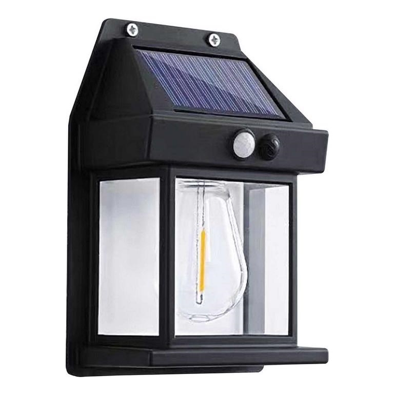 LED Solarna zidna svjetiljka sa senzorom LANTER LED/1W/3,7V 1200 mAh IP44 crna