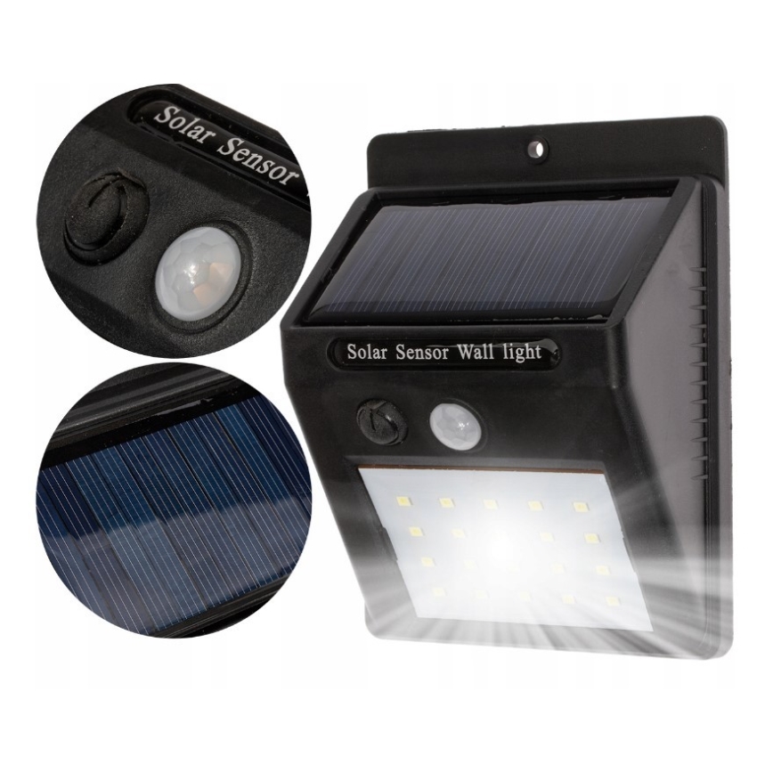 LED Solarna zidna svjetiljka sa senzorom LED/0,55W/3,7V 1200 mAh IP65