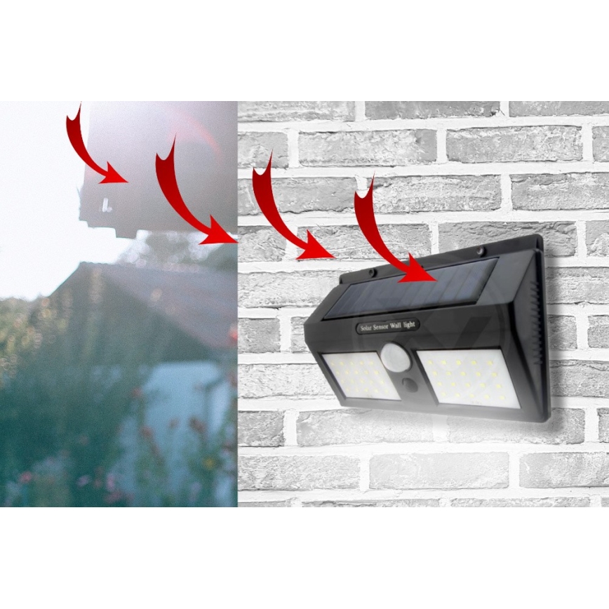 LED Solarna zidna svjetiljka sa senzorom LED/1,2W/3,7V IP54