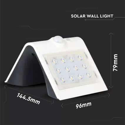 LED Solarna zidna svjetiljka sa senzorom LED/1.5W/3,7V IP65