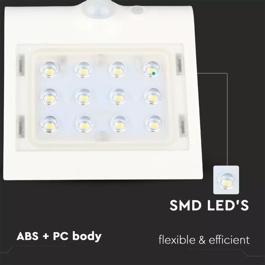 LED Solarna zidna svjetiljka sa senzorom LED/1.5W/3,7V IP65 1200 mAh