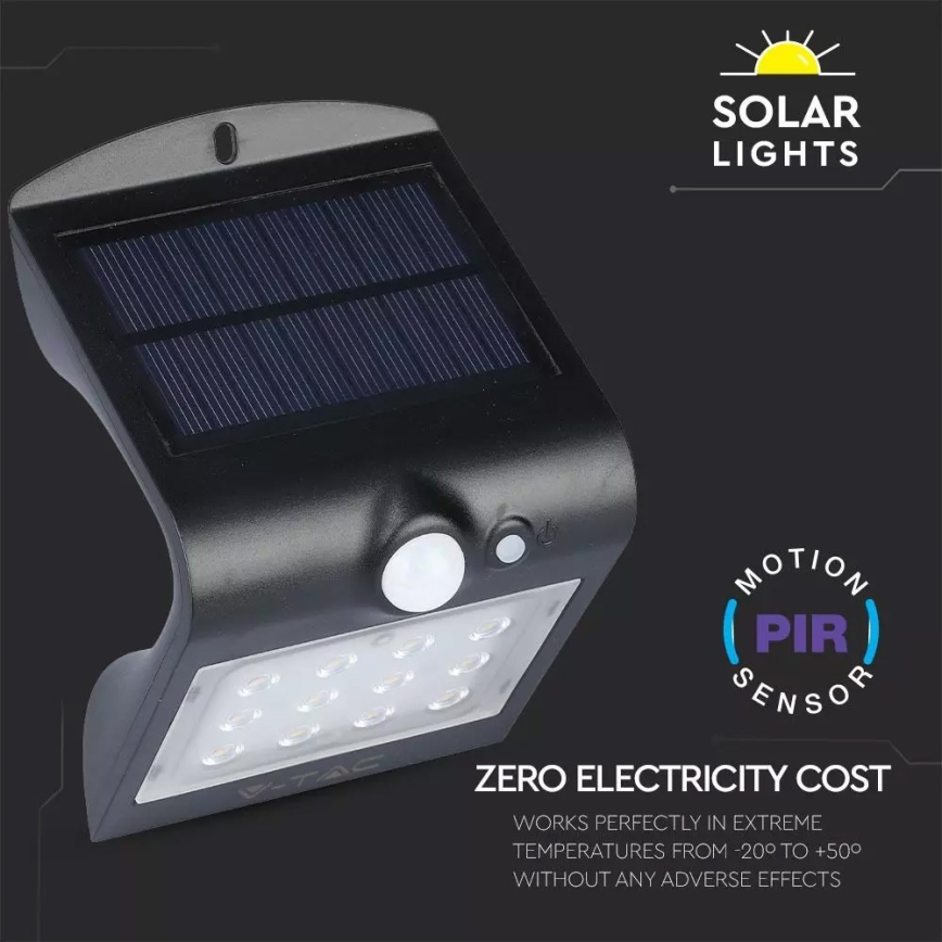 LED Solarna zidna svjetiljka sa senzorom LED/1.5W/3,7V IP65 1200 mAh