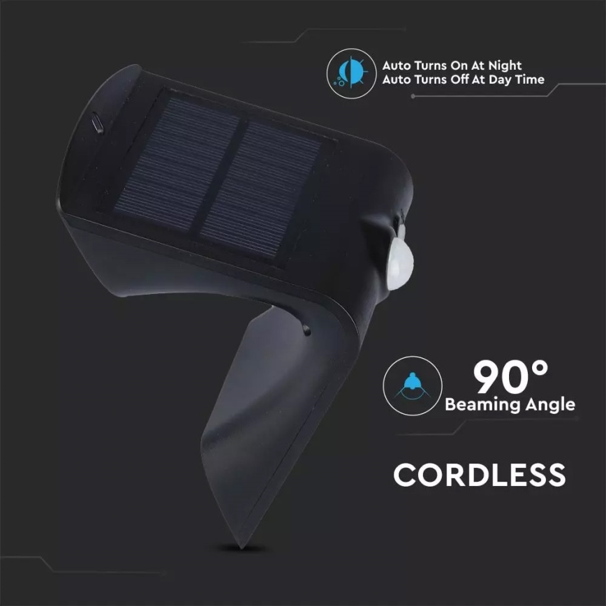 LED Solarna zidna svjetiljka sa senzorom LED/1.5W/3,7V IP65 1200 mAh