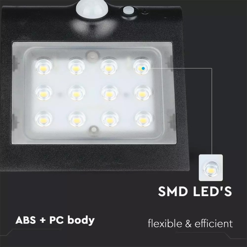 LED Solarna zidna svjetiljka sa senzorom LED/1.5W/3,7V IP65 1200 mAh