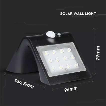 LED Solarna zidna svjetiljka sa senzorom LED/1.5W/3,7V IP65 1200 mAh