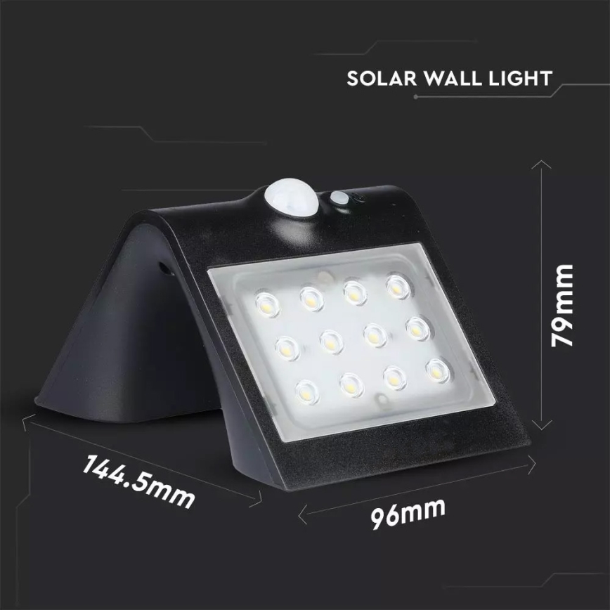 LED Solarna zidna svjetiljka sa senzorom LED/1.5W/3,7V IP65 1200 mAh