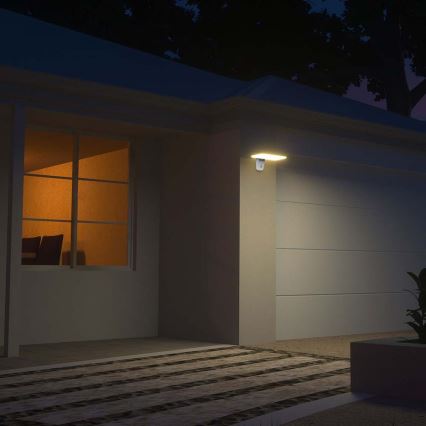 LED Solarna zidna svjetiljka sa senzorom LED/15W/3,2V 4000K/6000K IP65 6000 mAh bijela