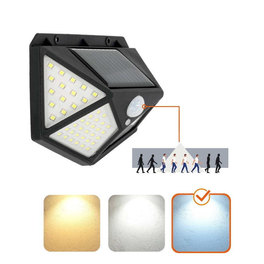 LED Solarna zidna svjetiljka sa senzorom LED/1W/3,7V 6500K IP44