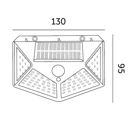 LED Solarna zidna svjetiljka sa senzorom LED/1W/3,7V 6500K IP44
