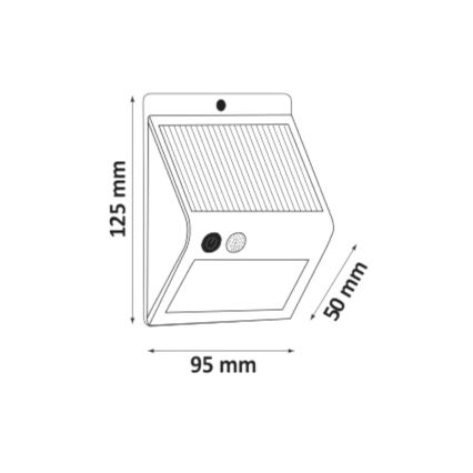 LED Solarna zidna svjetiljka sa senzorom LED/2,2W/3,7V 2200 mAh IP44