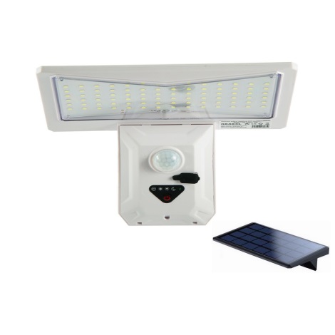 LED Solarna zidna svjetiljka sa senzorom LED/2,6W/5,5V IP65 bijela