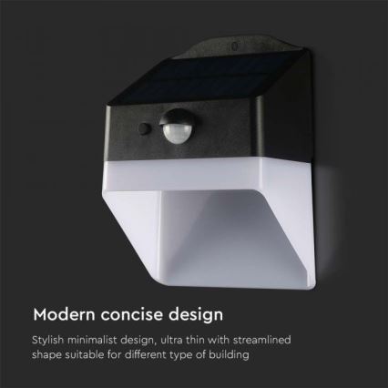 LED Solarna zidna svjetiljka sa senzorom LED/2W/3,7V 4000K IP65 1200 mAh