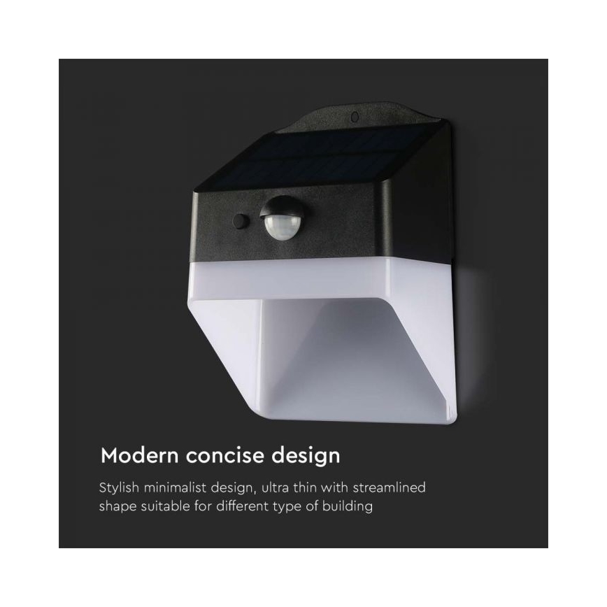 LED Solarna zidna svjetiljka sa senzorom LED/2W/3,7V 4000K IP65 1200 mAh