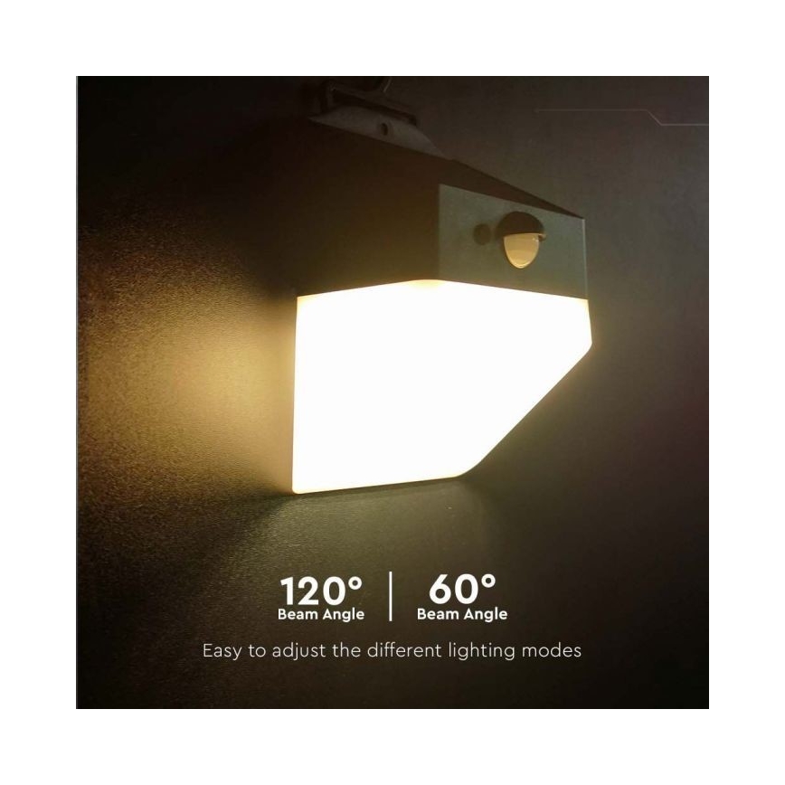 LED Solarna zidna svjetiljka sa senzorom LED/2W/3,7V 4000K IP65 1200 mAh