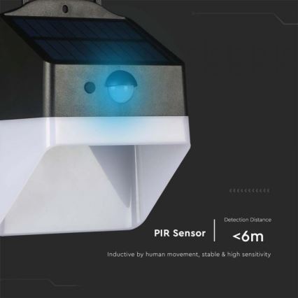 LED Solarna zidna svjetiljka sa senzorom LED/2W/3,7V 4000K IP65 1200 mAh