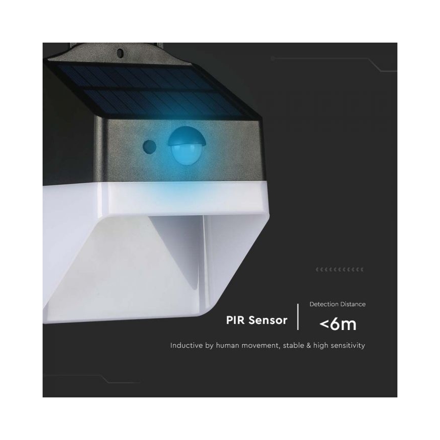 LED Solarna zidna svjetiljka sa senzorom LED/2W/3,7V 4000K IP65 1200 mAh