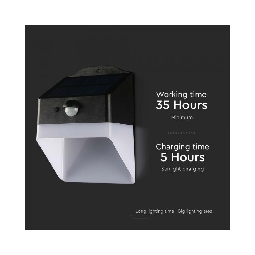 LED Solarna zidna svjetiljka sa senzorom LED/2W/3,7V 4000K IP65 1200 mAh