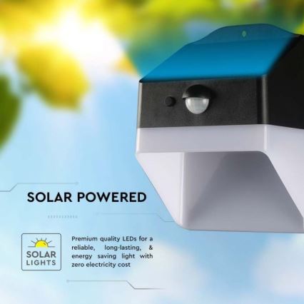 LED Solarna zidna svjetiljka sa senzorom LED/2W/3,7V 4000K IP65 1200 mAh