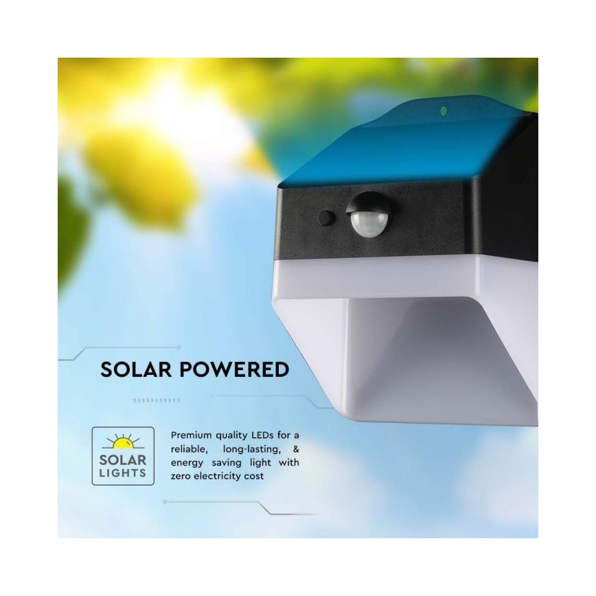 LED Solarna zidna svjetiljka sa senzorom LED/2W/3,7V 4000K IP65 1200 mAh