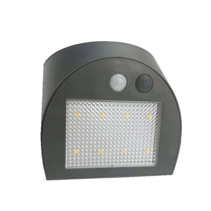 LED solarno zidno svjetlo sa senzorom LED/3W/3,7V 3000/4000K 1200 mAh IP54 antracit