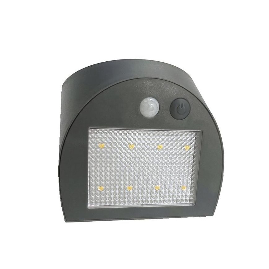 LED solarno zidno svjetlo sa senzorom LED/3W/3,7V 3000/4000K 1200 mAh IP54 antracit