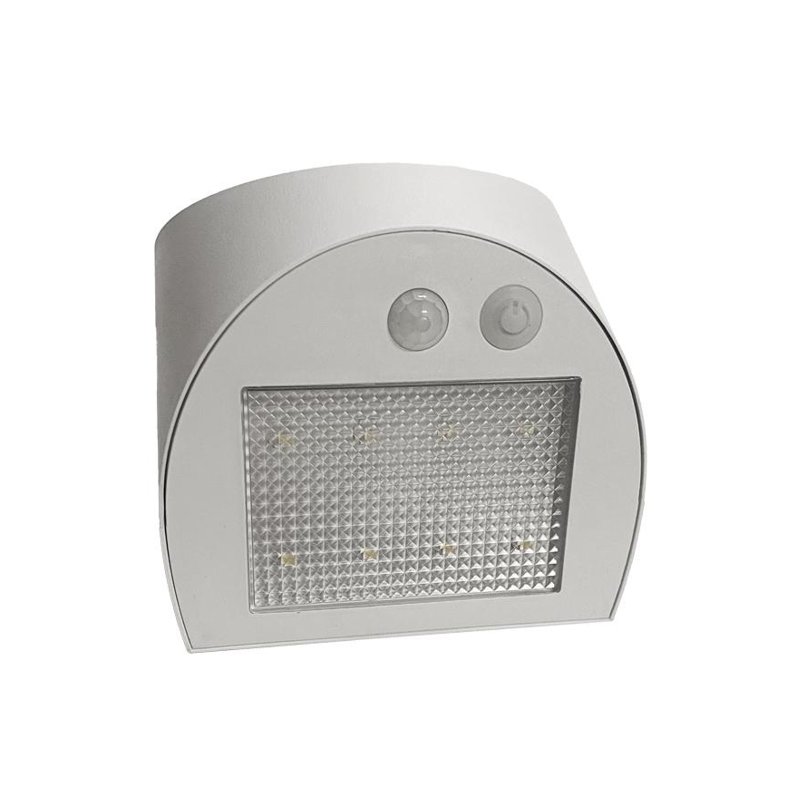 LED solarna zidna svjetiljka s senzorom LED/3W/3,7V 3000/4000K 1200 mAh IP54 bijela