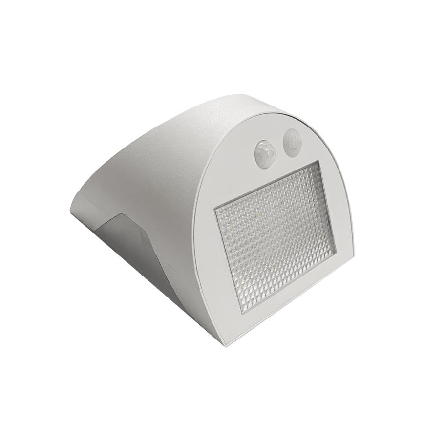 LED solarna zidna svjetiljka s senzorom LED/3W/3,7V 3000/4000K 1200 mAh IP54 bijela