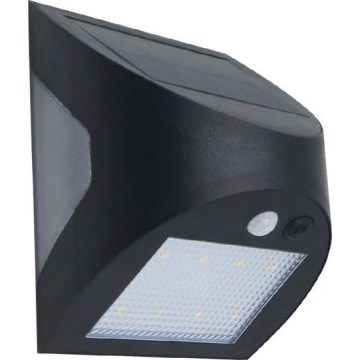 LED solarna zidna svjetiljka sa senzorom LED/3W/3,7V 3000/4000K 1200 mAh IP54 crna